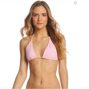 NEW Volcom Simply Seamless Pink Triangle Bikini Top Sz. S